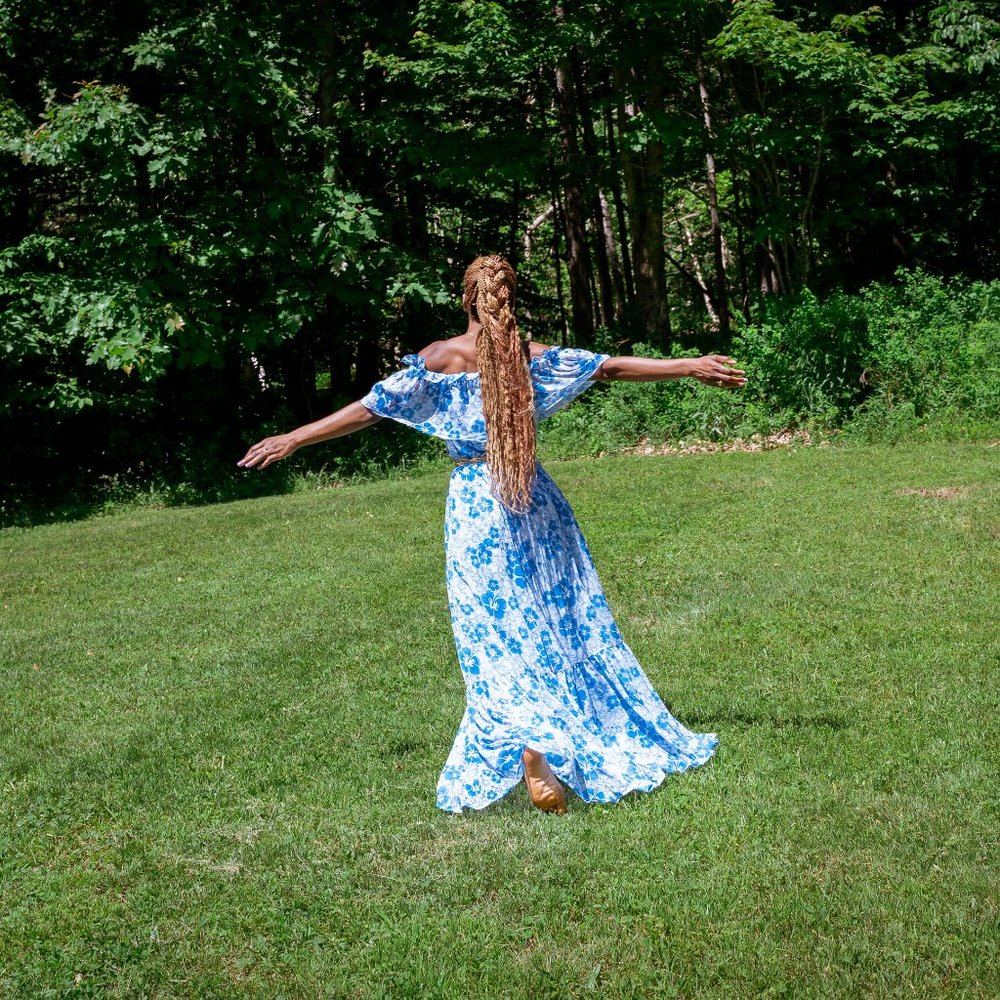 NWT Resortwear Blue Floral Maxi Dress - All Things Mochi | Size Small - Picture 9 of 9